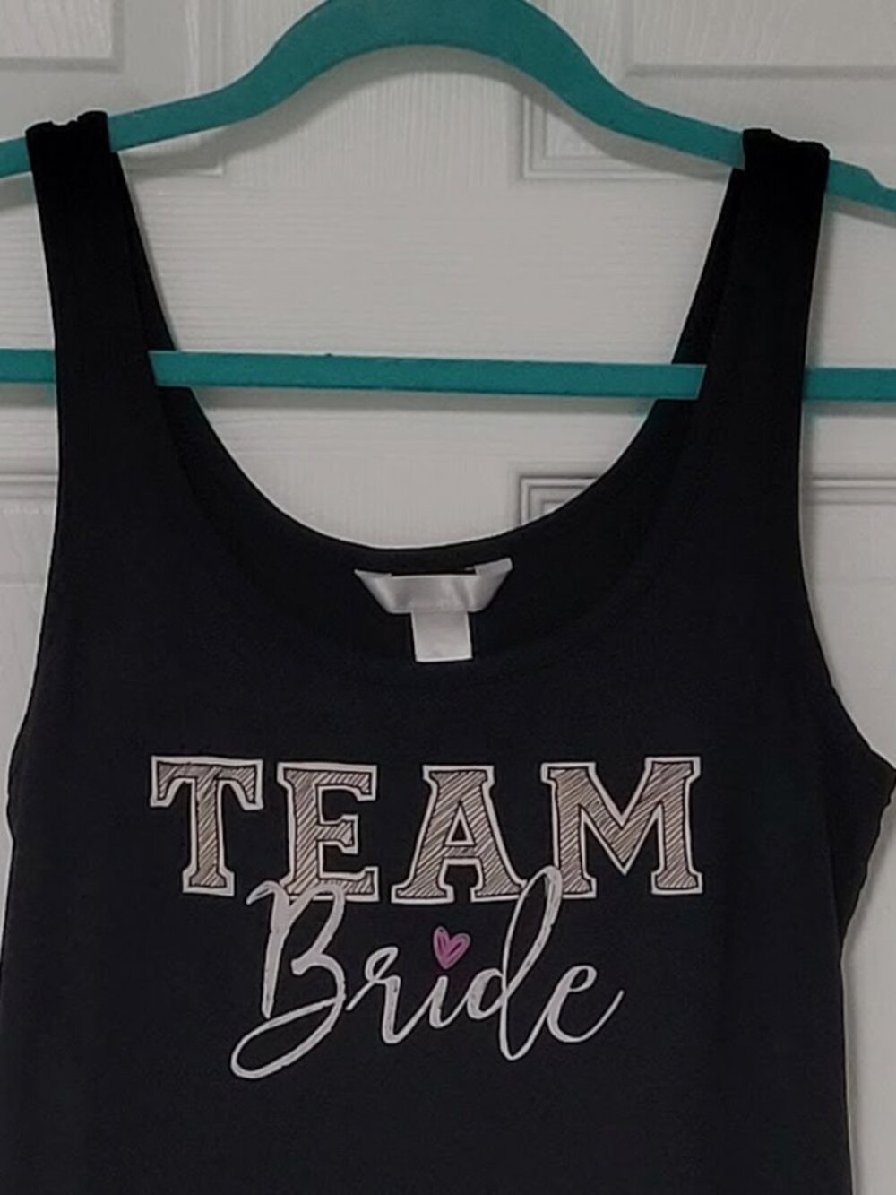 Team Bride Black Tank Top–Size Small–Very Soft + Stretchy Bachelorette Shirt-GUC